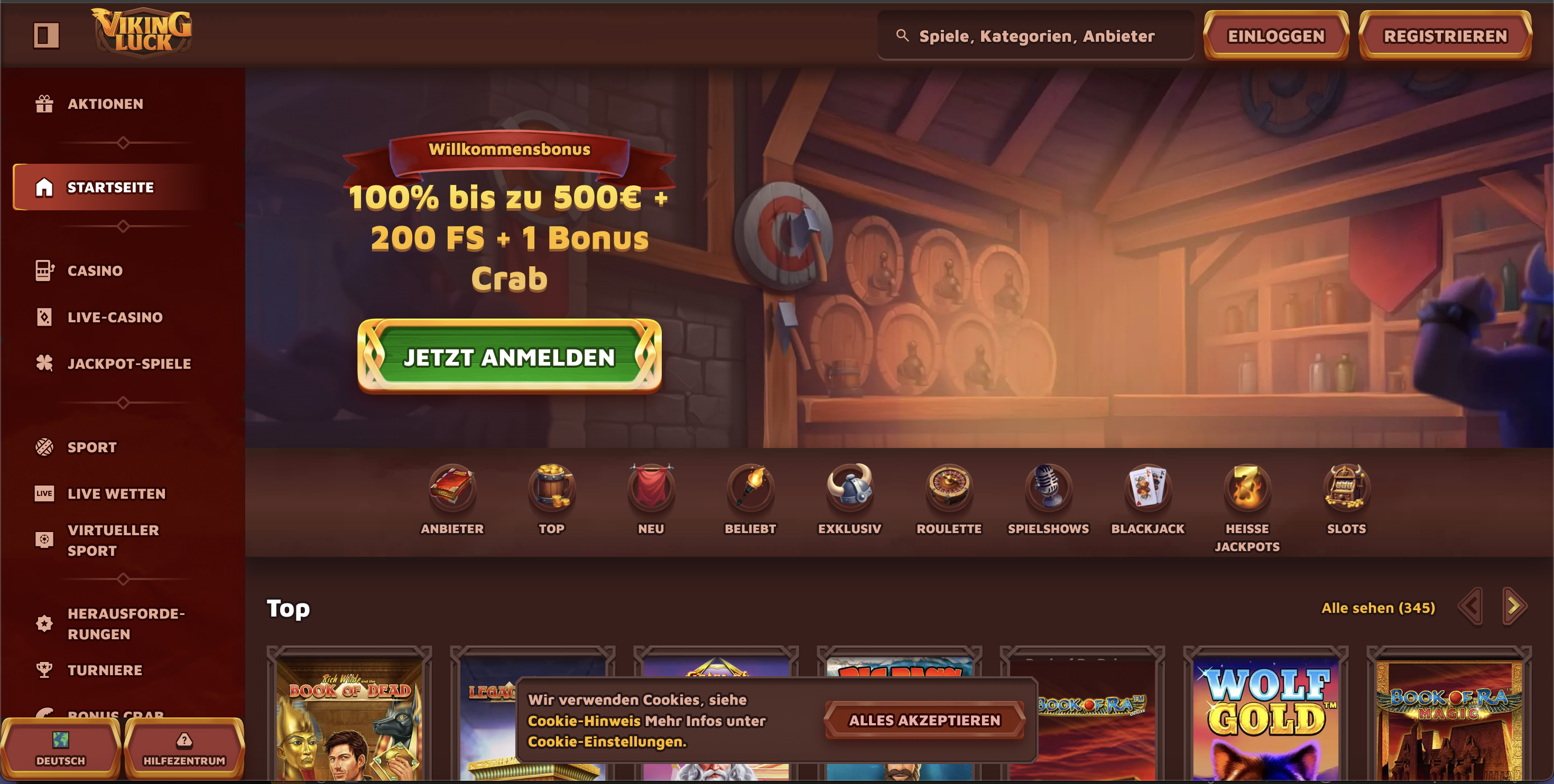 5VikingLuck Casino Interface